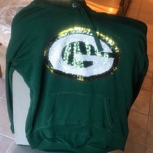 Sequin Green Bay Packer Hoodie